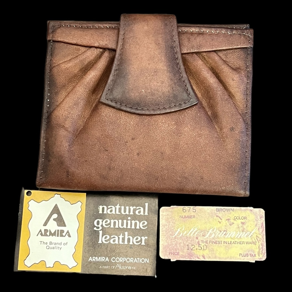 NWT Vintage Armira Brown Cowhide Leather Wallet